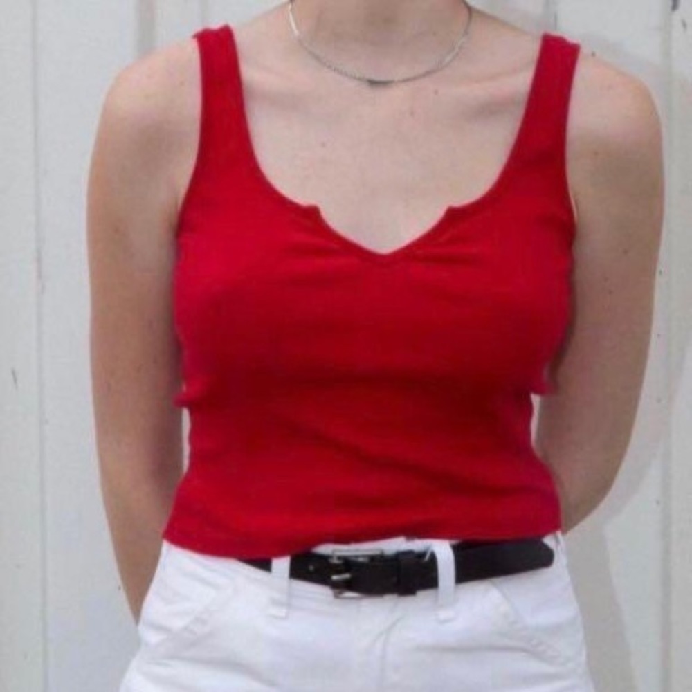 brandy melville red richie tank top